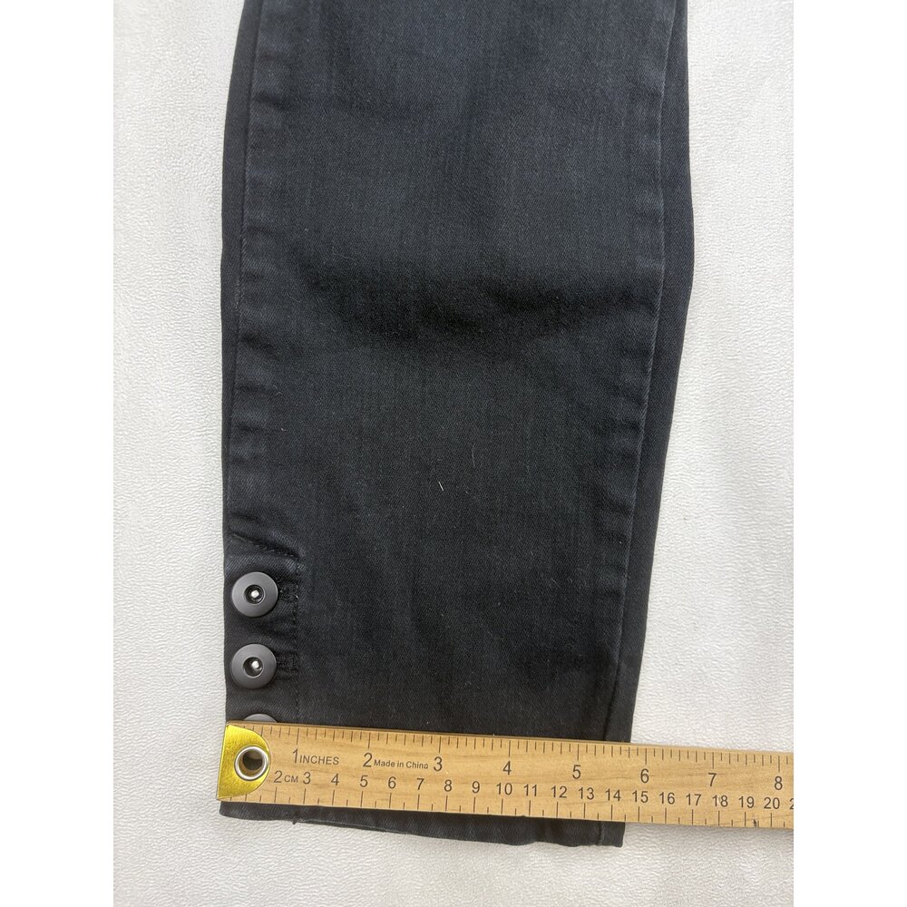 J. Jill Black Ankle Button-Hem Cropped Jeans Size 6 - Picture 14 of 14